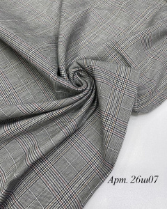 Стрейч хлопок клетка серая