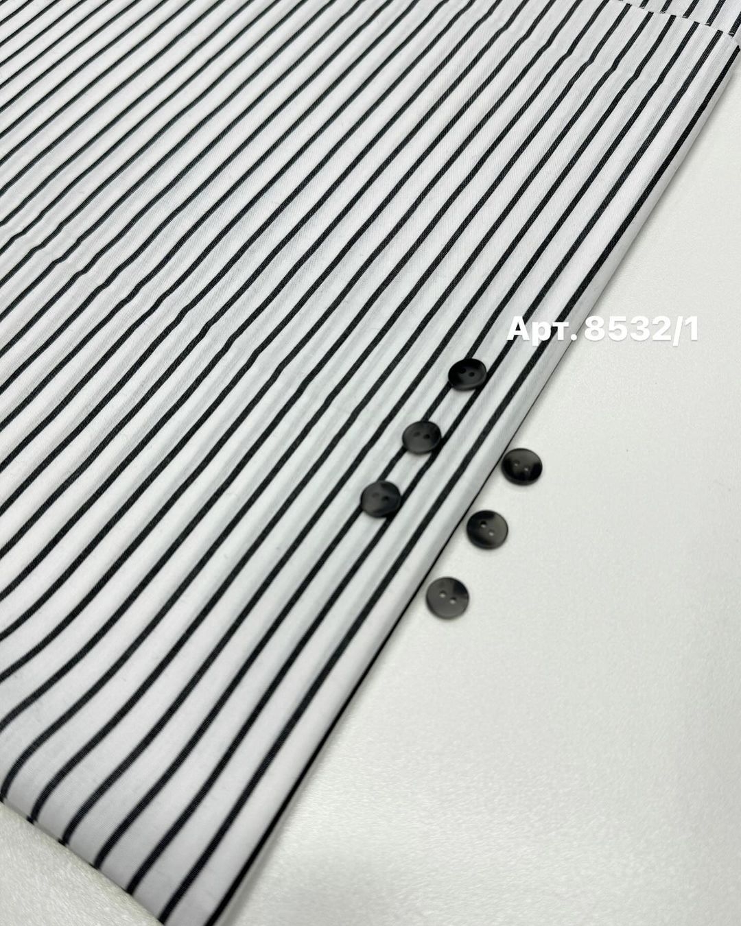 Хлопок сорочечный полоска черная