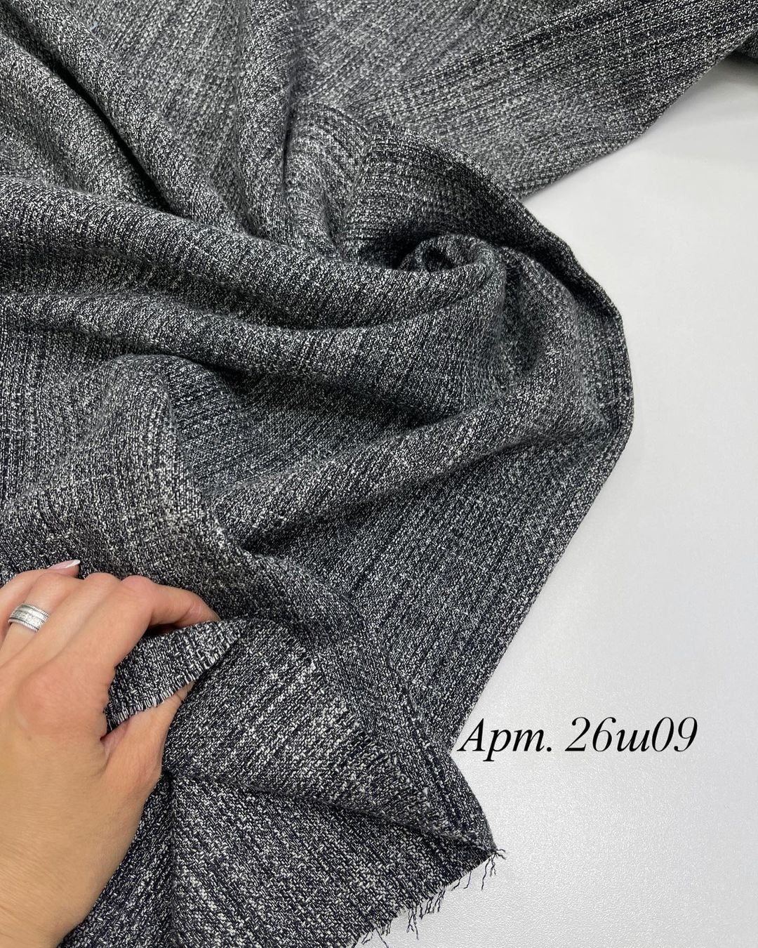 Твид хлопок серый меланж