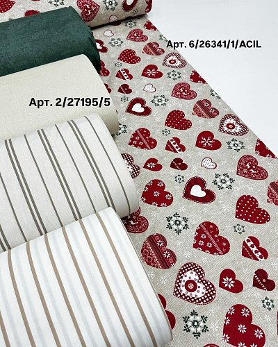 Поплин (Ранфорс) 240см,100хб,135гр НГ сердечки на беж арт. 6/26341/1/ACIL