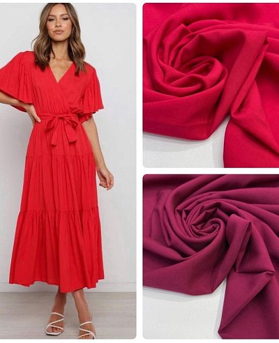 штапель-поплин 95гр/м. цвет: красный