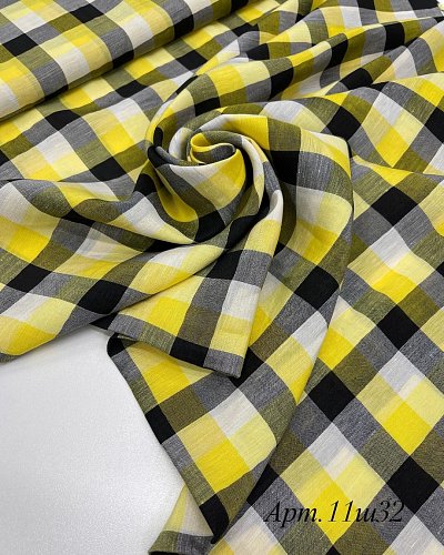 лен  11ш32. цвет: черно-желтая клетка