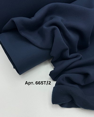Трикотаж футер с/н 3х 65%хлопок35%ПЭ_300-350г_пенье_премиум  185см  цв. Темно-синий арт.665Т/2