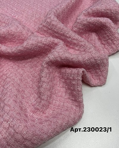 Твид люрекс с шерстью цвет: розовый арт:230023/1