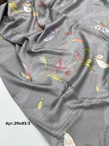 тенсель постельный 29к03/3. цвет: цветы на сером