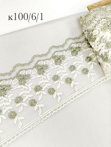 Кружево  10см арт к100/6/1 мол./зел.