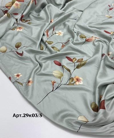 тенсель постельный 29к03/5. цвет: цветы на снежной мяте