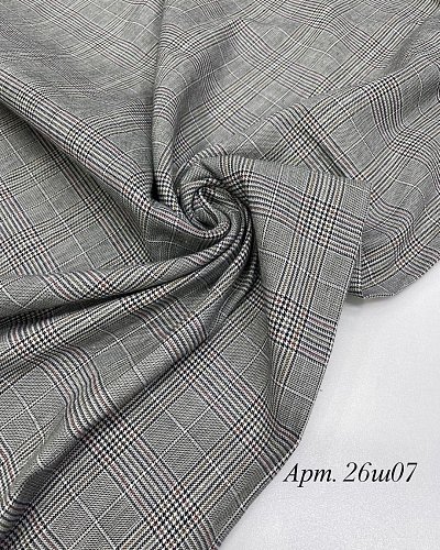 хлопок стрейч цвет: клетка серая