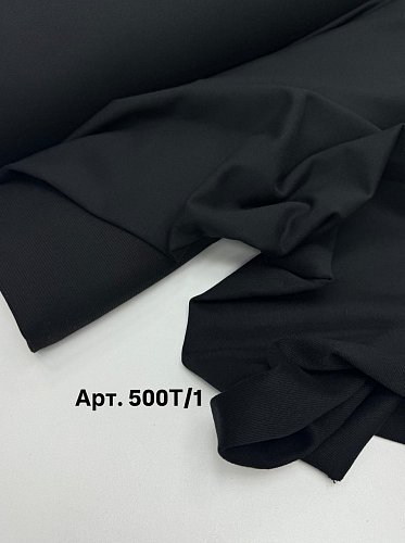 Трикотаж футер петля 3х нить 100%хлопок_ цв. Черный  арт.500Т/1