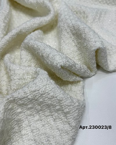 Твид люрекс с шерстью цвет: белый арт:230023/8